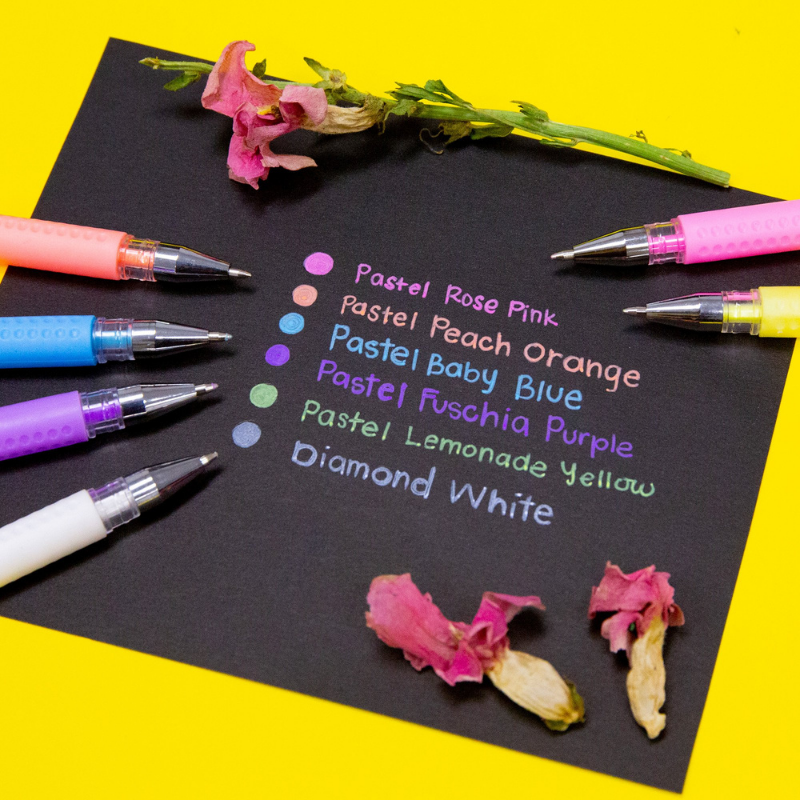 BAZIC 6 Pastel Color Essence Gel Pen w/ Cushion Grip