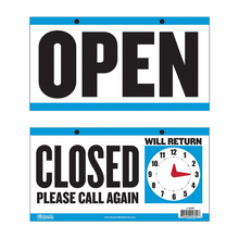 Load image into Gallery viewer, BAZIC 6&quot; X 11.5&quot; OPEN &amp; CLOSED Sign with Clock
