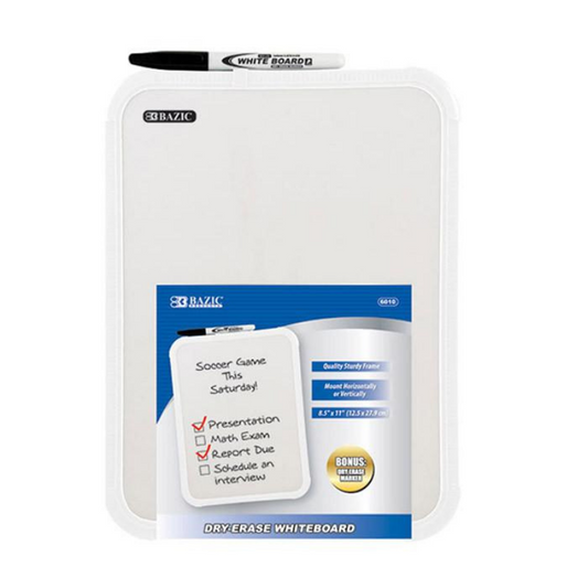 BAZIC 8.5" X 11" Dry Erase Board w/ Marker