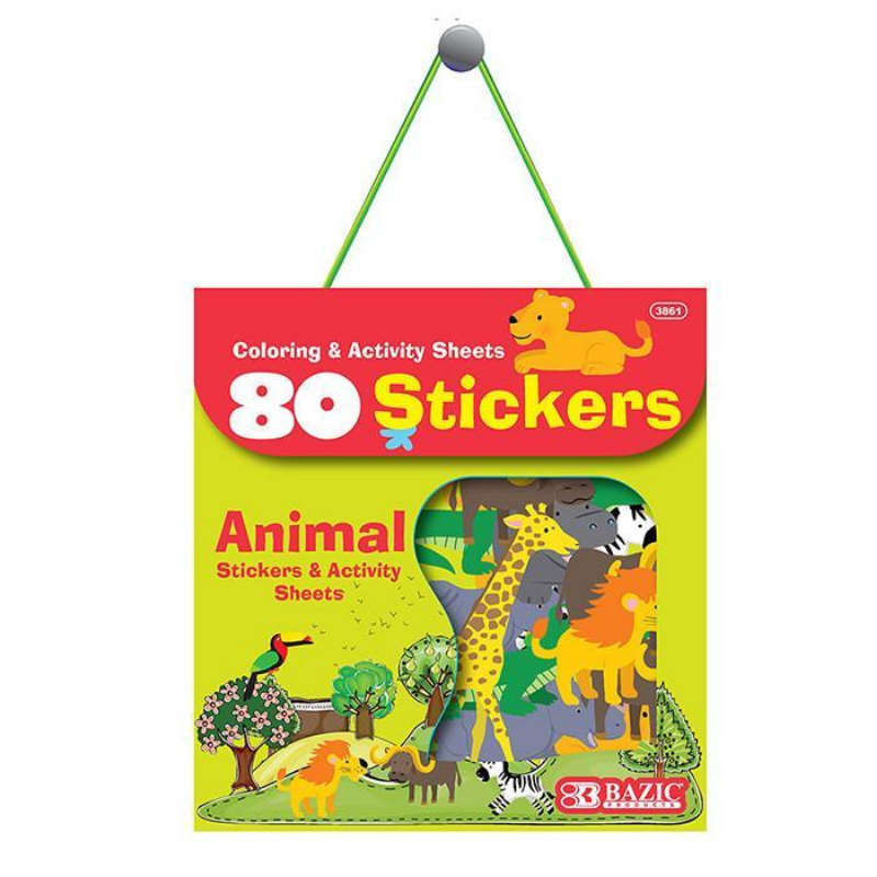 BAZIC Animal Series Assorted Sticker (80/Bag)