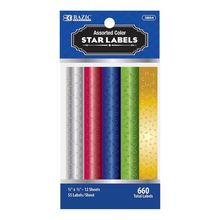 Load image into Gallery viewer, BAZIC Assorted Color Foil Star Label (660/Pack)
