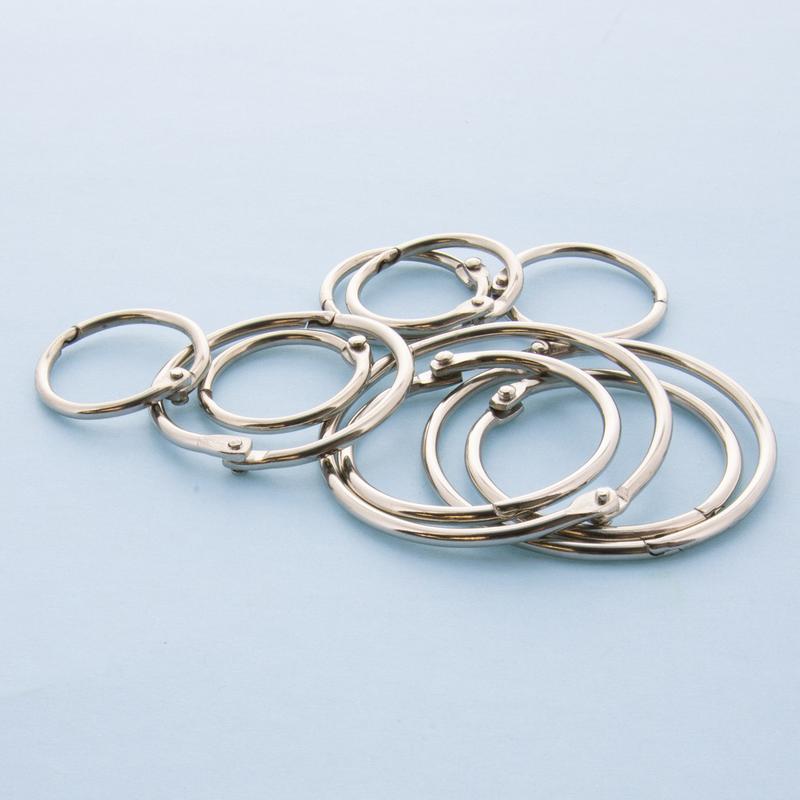 BAZIC Assorted Size Metal Book Rings (10/Pack)