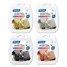 Load image into Gallery viewer, BAZIC Assorted Size Satin Binder Clip (8/Pack)
