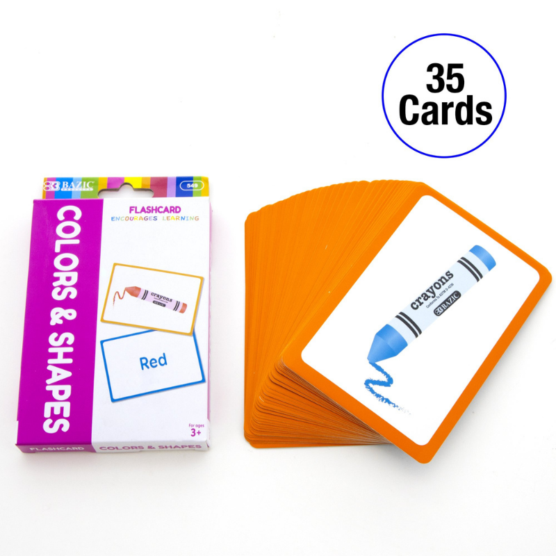 BAZIC Colours Preschool Flash Cards (36/Pack)