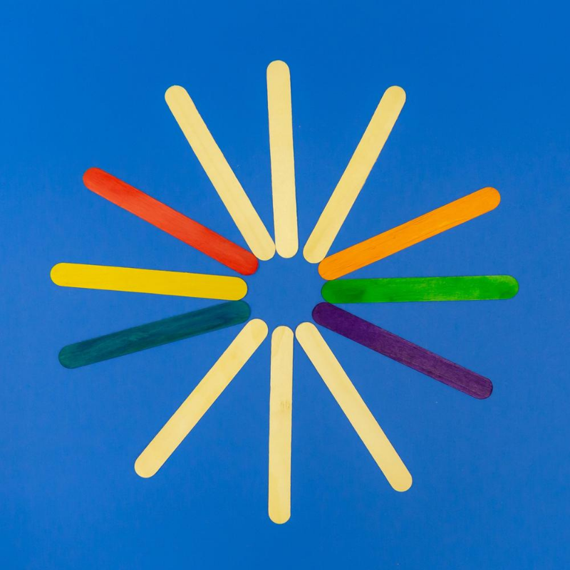 BAZIC Coloured Craft Stick (100/Pack)