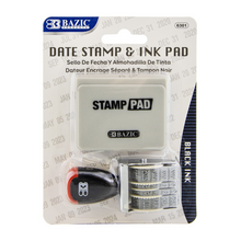 Load image into Gallery viewer, BAZIC Date Stamp and Ink Pad (Black Ink)
