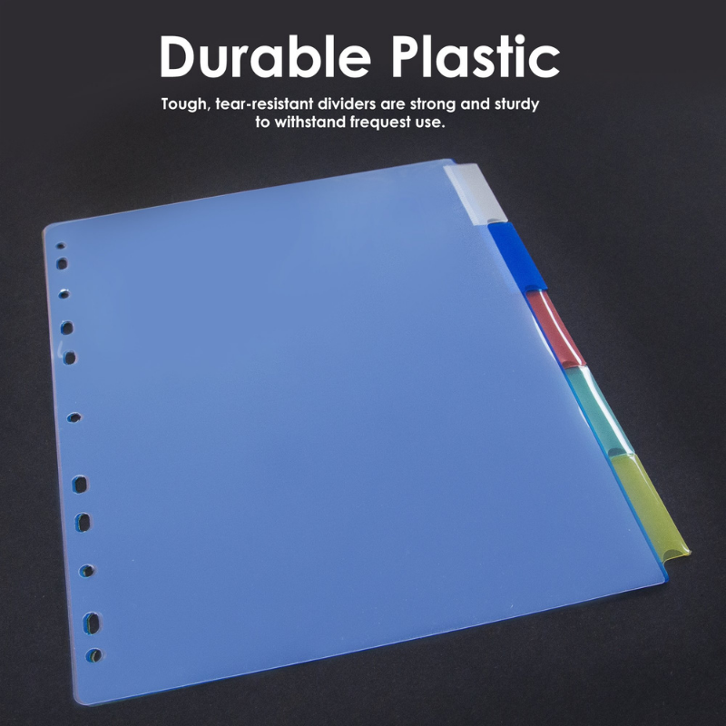 BAZIC 3-Ring Binder Dividers w/ 5-Insertable Colour Tabs