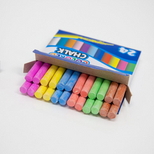 Load image into Gallery viewer, BAZIC Dustless Assorted Colour Chalk (24/Box)
