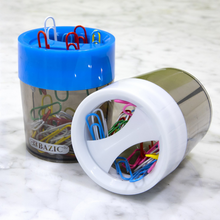 Load image into Gallery viewer, BAZIC Magnetic Paper Clip Holder w/ Assorted Colour No. 1 Paper Clips
