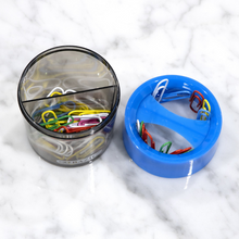 Load image into Gallery viewer, BAZIC Magnetic Paper Clip Holder w/ Assorted Colour No. 1 Paper Clips
