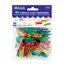 Load image into Gallery viewer, BAZIC Mini Coloured Clothes Pin (50/Pack)
