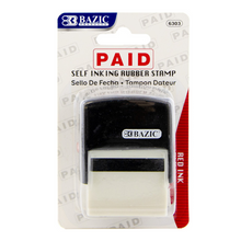 Load image into Gallery viewer, BAZIC Paid Self Inking Rubber Stamp (Red Ink)
