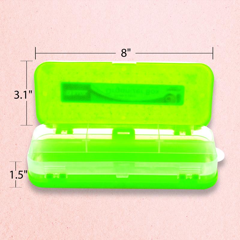 BAZIC 8" Double Deck Plastic Utility Box / Pencil Case