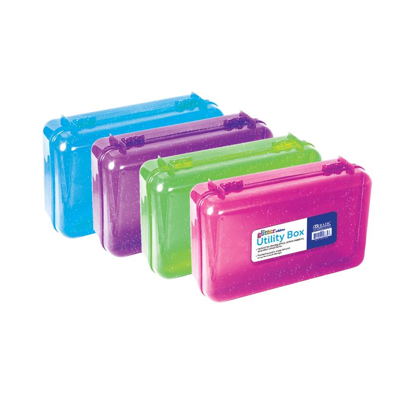 BAZIC Glitter Plastic Multipurpose Utility Box / Pencil Case
