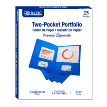 Load image into Gallery viewer, BAZIC Premium Color 2-Pockets Portfolios - Pack of 25
