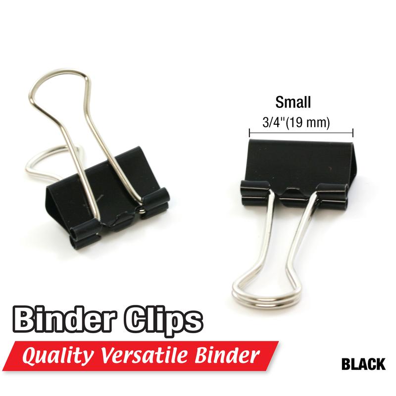 BAZIC Small 3/4" (19mm) Black Binder Clip (12/Pack)