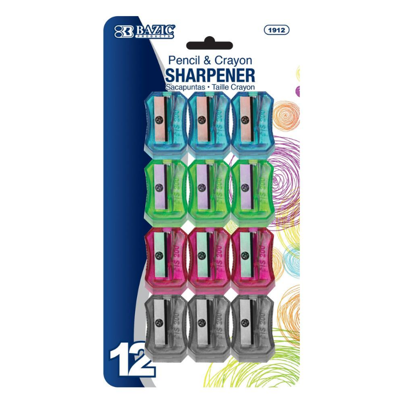 BAZIC Transparent Square Pencil Sharpener (12/pack)