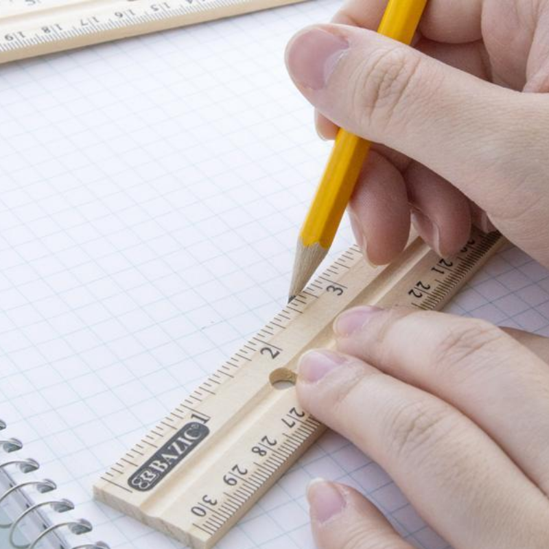 Bazic 12 30cm Wooden Ruler 3pack The Up Shop