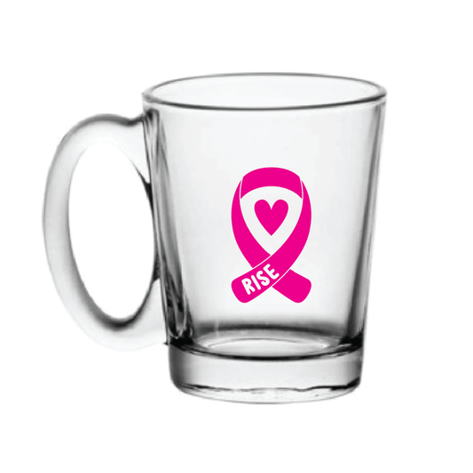 Breast Cancer Awareness 10oz Glass Mug - Rise