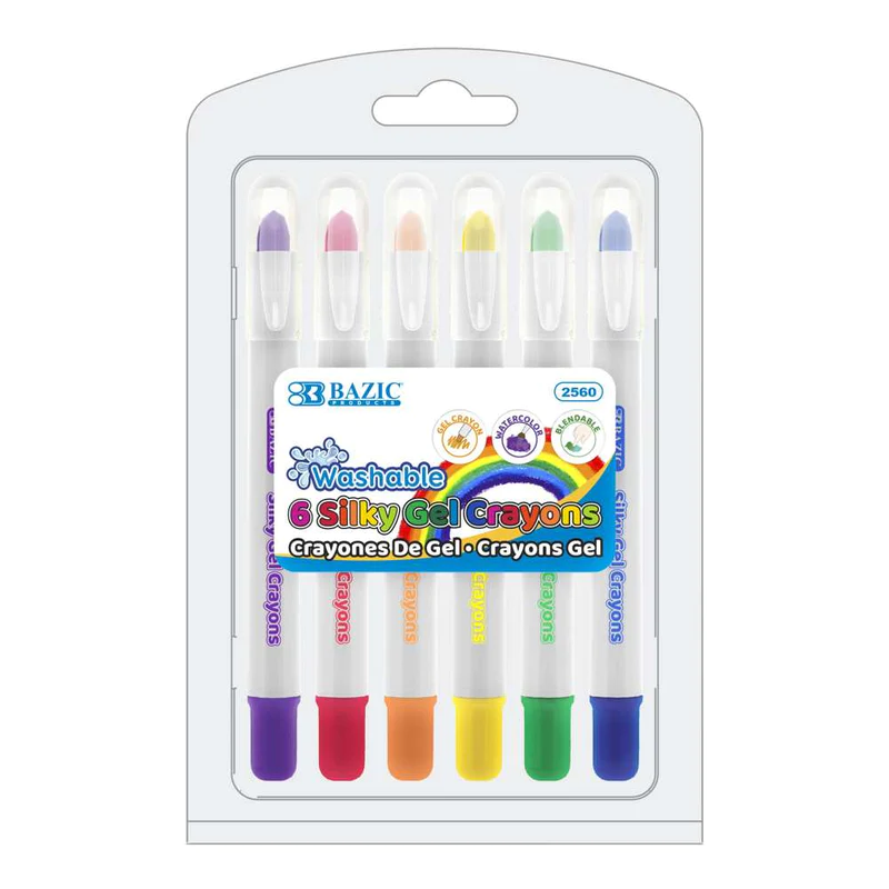 BAZIC Silky Gel Crayons (6/Pack)