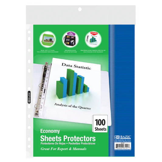 BAZIC Economy Weight Top Loading Sheet Protectors (100/Pack)
