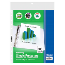 Load image into Gallery viewer, BAZIC Economy Weight Top Loading Sheet Protectors (100/Pack)
