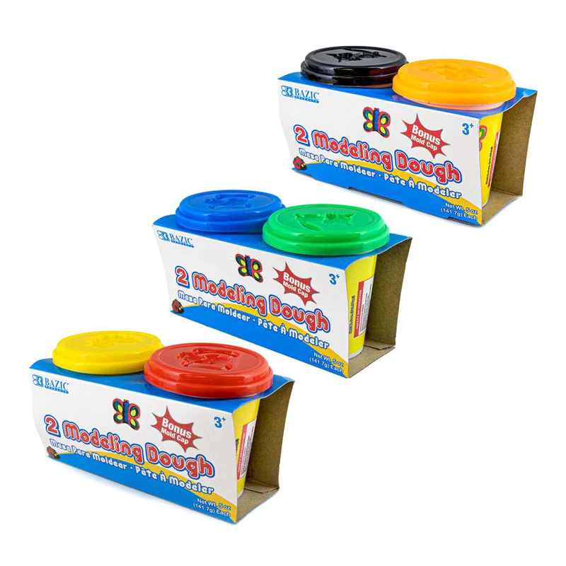 BAZIC 5oz Multicolour Modeling Dough (2/Pack)