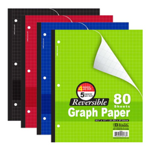 Load image into Gallery viewer, BAZIC 4/5&quot; Quad Ruled Graph Paper Notebook (80 Sheets)
