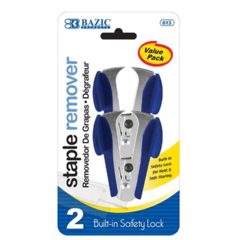BAZIC Claw Style Staple Remover with Safety Lock (2/Pack)