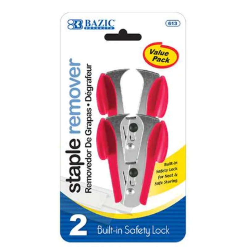 BAZIC Claw Style Staple Remover with Safety Lock (2/Pack)