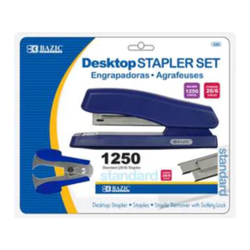 BAZIC Desktop Stapler Office Set