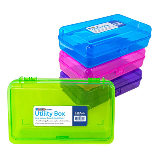 BAZIC Bright Colour Multipurpose Utility Box / Pencil Case
