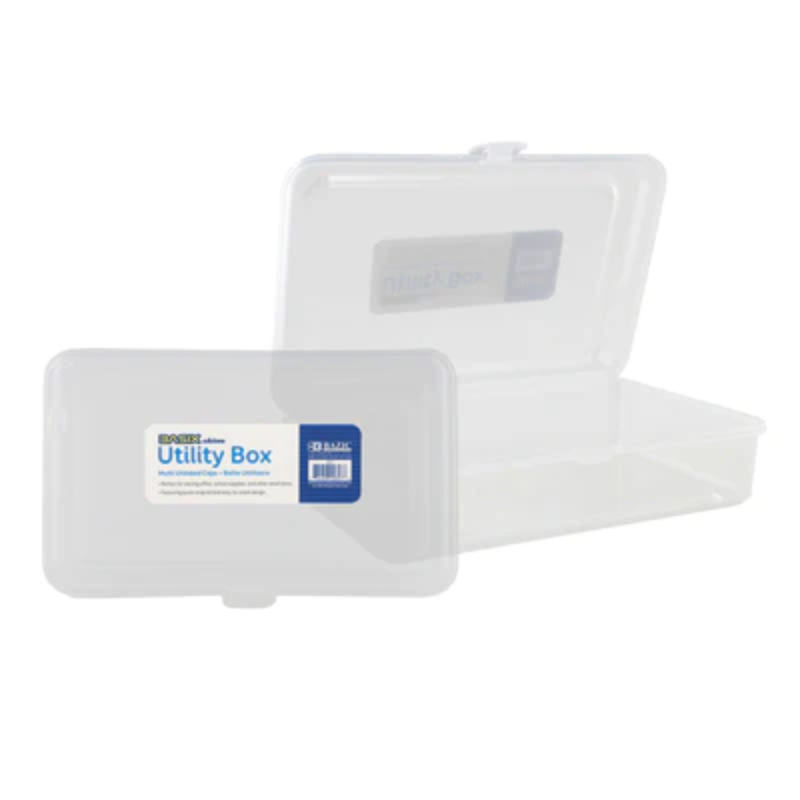 BAZIC Basix Clear Plastic Multipurpose Utility Box / Pencil Case