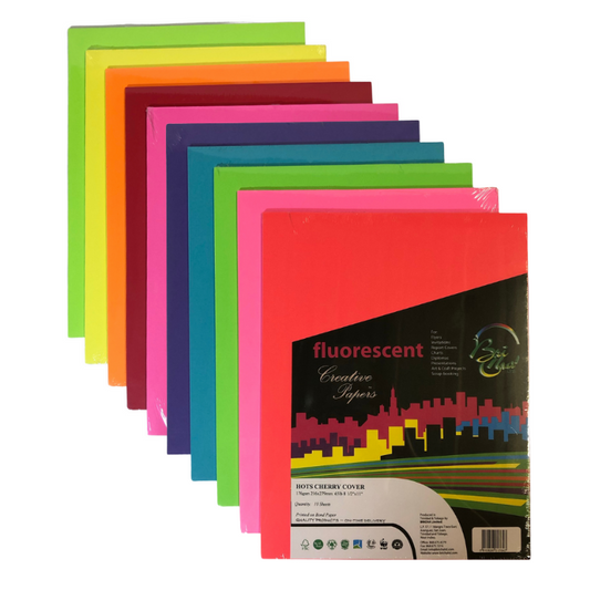 BriCha 176gsm Coloured Board (10 Sheets) - 8.5" x 11"