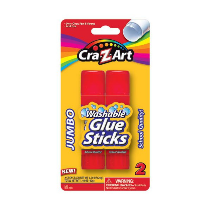 Cra-Z-Art 20g / 0.7oz Jumbo Washable Glue Stick (2/Pack)