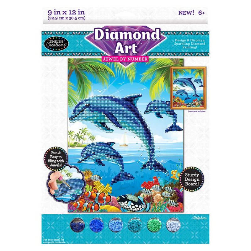 Cra-Z-Art Diamond Art Jewel by Numbers - Dolphins