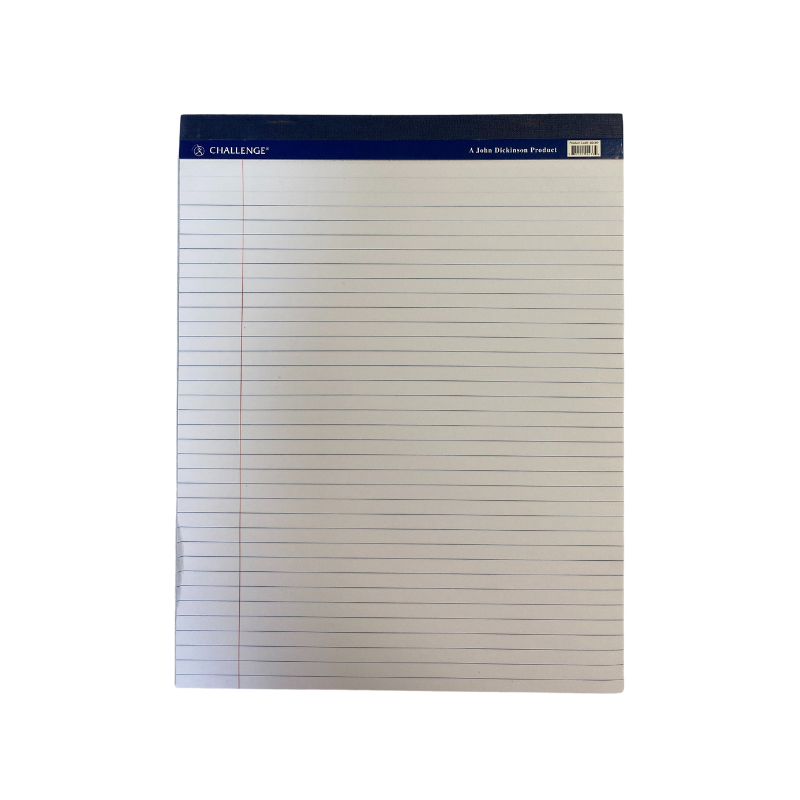Challenge White Margin Perforated Legal Pad - 8.5" x 11"