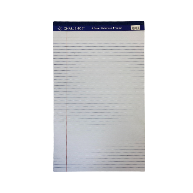 Challenge White Margin Perforated Legal Pad - 8.5" x 14"