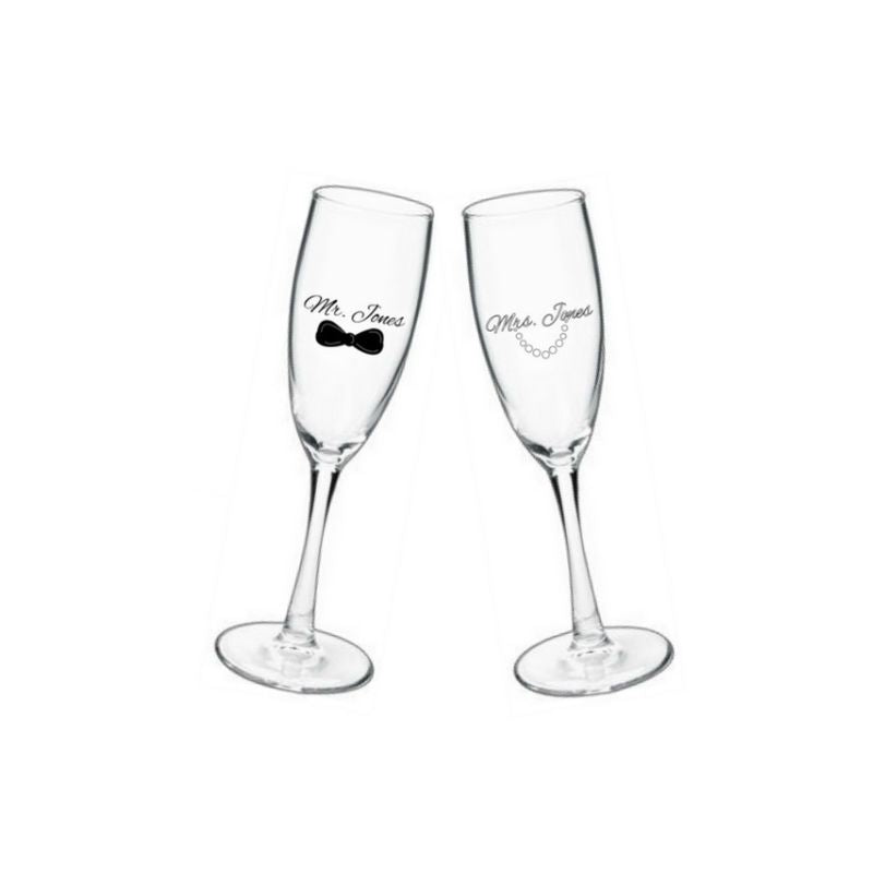 Personalised Champagne Glasses - 2pc Set