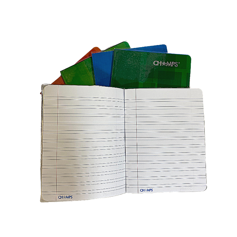 Champs Exercise Book With Clear Jacket Cover - Double Line - 8" x 6¼" - 28shts / 56pgs