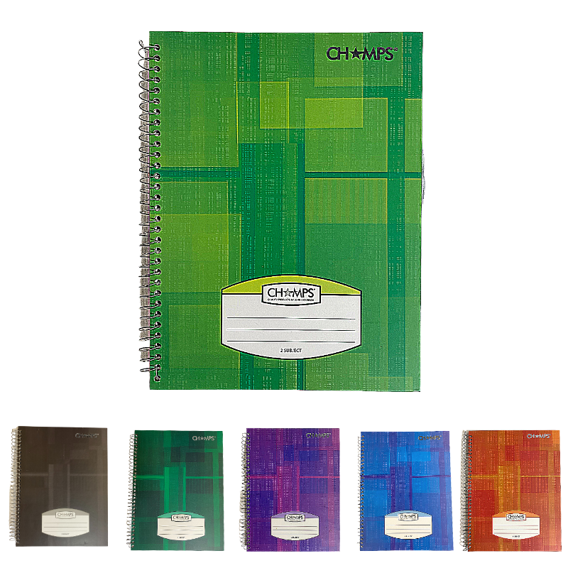 Champs Hard Cover 2 Subject Spiral Notebook - 10½ x 8¾