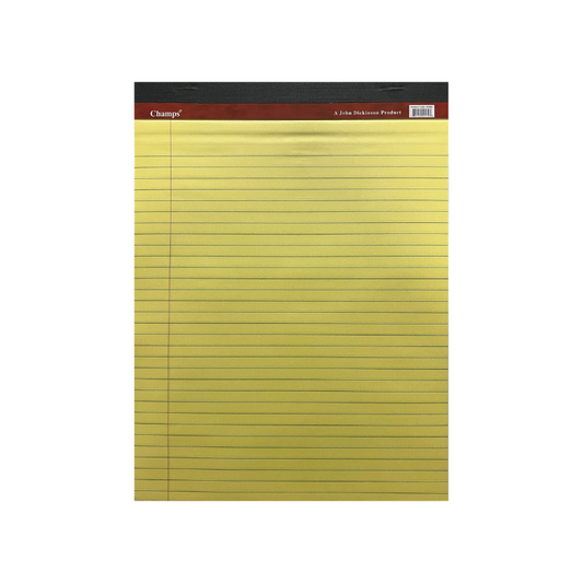Champs Yellow Margin Perforated Legal Pad - 8.5" x 11"