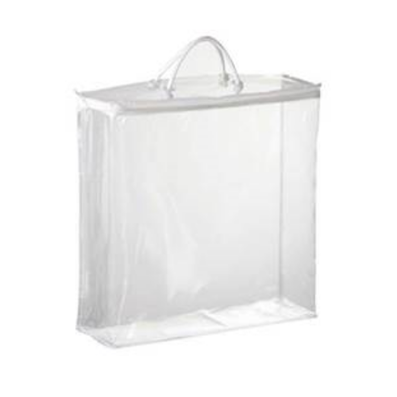 Clear Zippered Vinyl Bag With Rope Handle