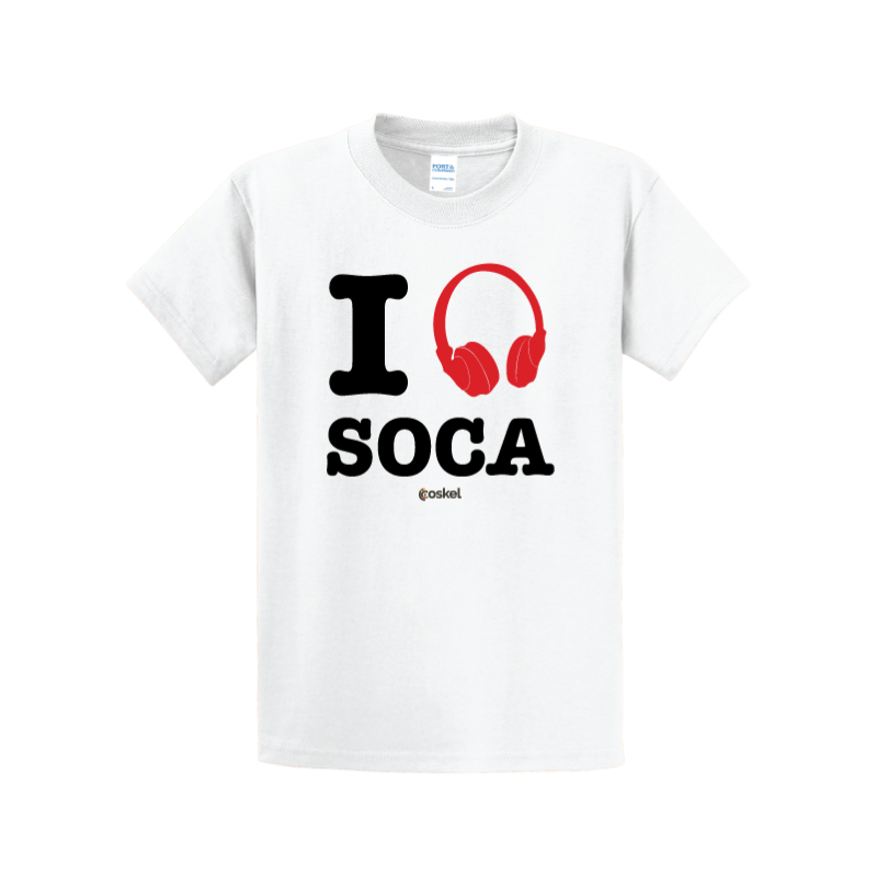 Coskel – White Essential T-Shirt – I Jam to Soca