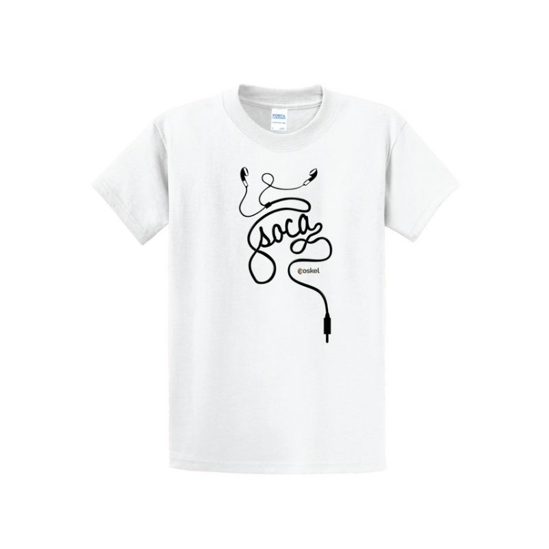 Coskel – White Essential T-Shirt – Soca Headphones