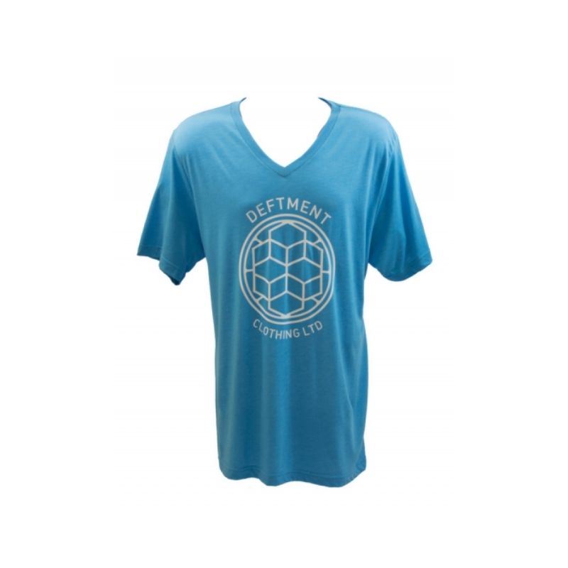 Deftment - V-Neck T-Shirt (XL) Blue