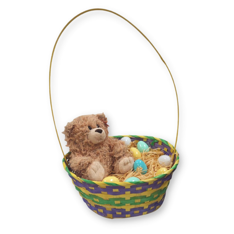 Large Oval Bamboo Easter Basket with Handle