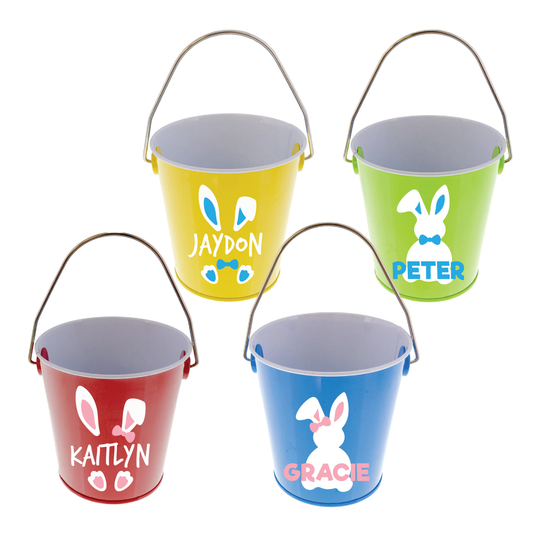 Personalised Easter BAZIC Mini Tin Pail with Handle 4" X 4"