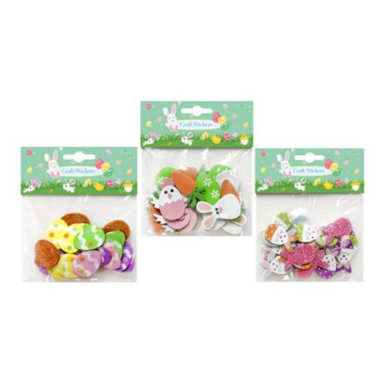 Easter Glitter Eva Foam Stickers - 20/Pack