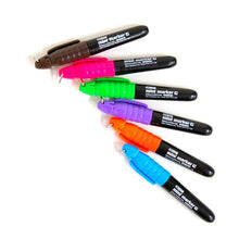 Load image into Gallery viewer, BAZIC Fancy Colors Mini Fine Point Permanent Marker w/ Cap Clip (6/Pack)
